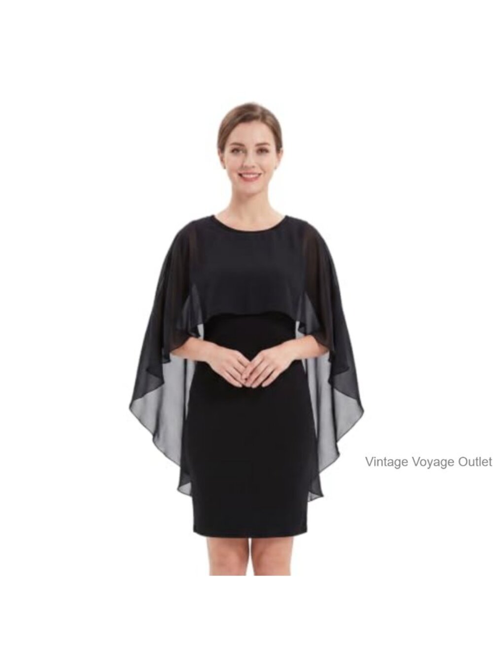 Sheer Chiffon Capelet Shawl Wrap Evening Dress Wedding Cover Up One Size